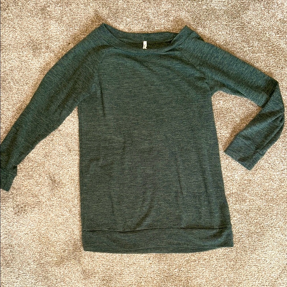 Beeson River Olive Green Long Sleeve Sweater Tunic Top L